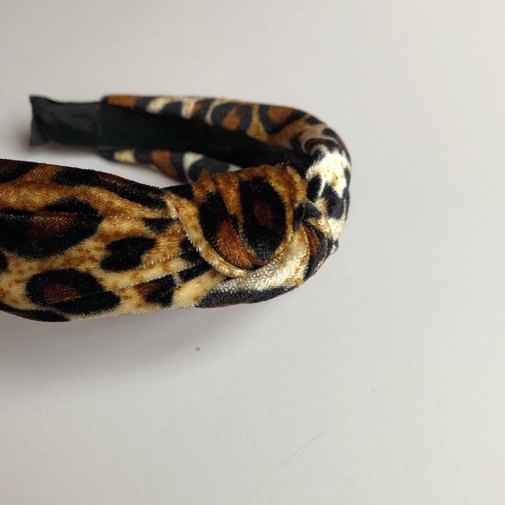 Leopard Print Top Knot Headband